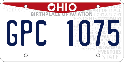 OH license plate GPC1075