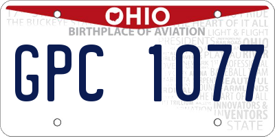 OH license plate GPC1077
