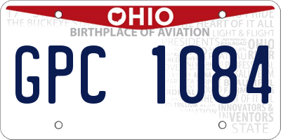 OH license plate GPC1084