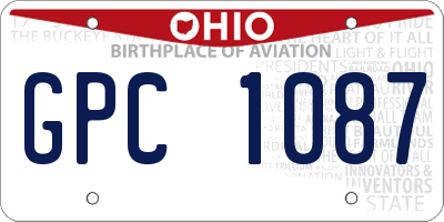 OH license plate GPC1087