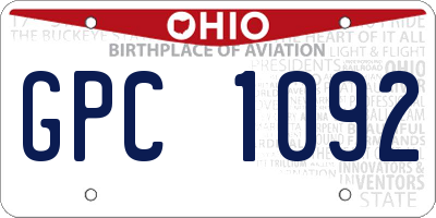 OH license plate GPC1092