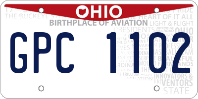 OH license plate GPC1102