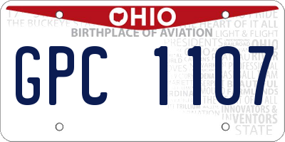 OH license plate GPC1107