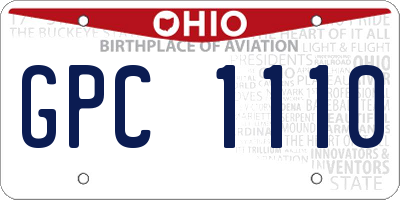 OH license plate GPC1110