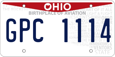 OH license plate GPC1114