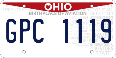 OH license plate GPC1119