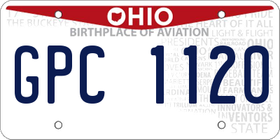 OH license plate GPC1120