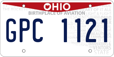 OH license plate GPC1121