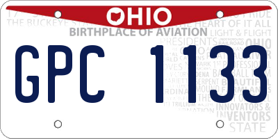 OH license plate GPC1133