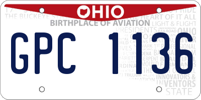 OH license plate GPC1136