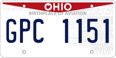 OH license plate GPC1151