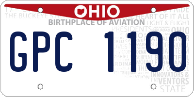OH license plate GPC1190
