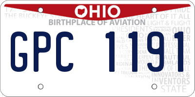 OH license plate GPC1191