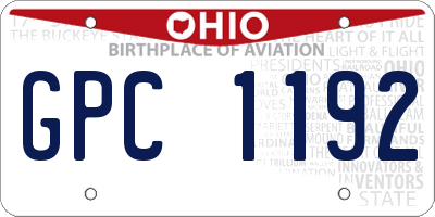 OH license plate GPC1192