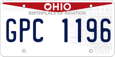 OH license plate GPC1196