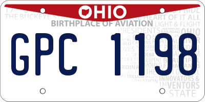 OH license plate GPC1198