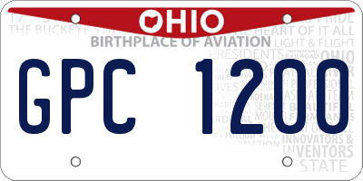 OH license plate GPC1200