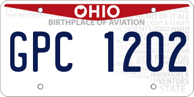 OH license plate GPC1202