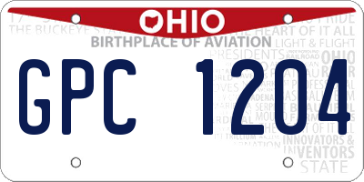 OH license plate GPC1204