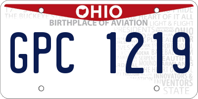 OH license plate GPC1219