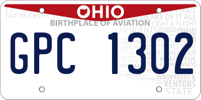 OH license plate GPC1302
