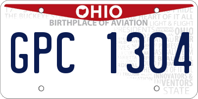 OH license plate GPC1304