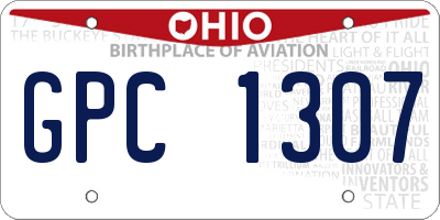 OH license plate GPC1307