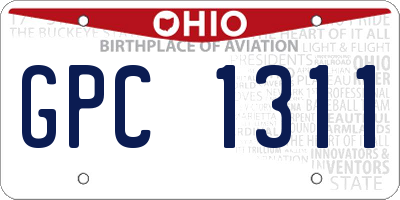 OH license plate GPC1311