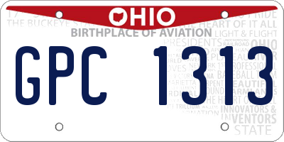 OH license plate GPC1313