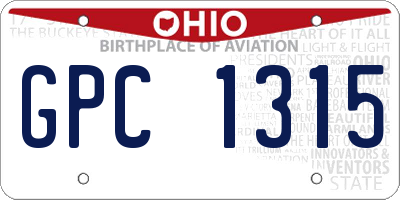 OH license plate GPC1315