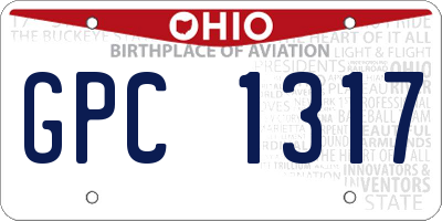 OH license plate GPC1317