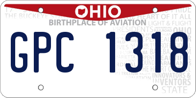 OH license plate GPC1318