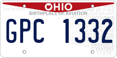OH license plate GPC1332