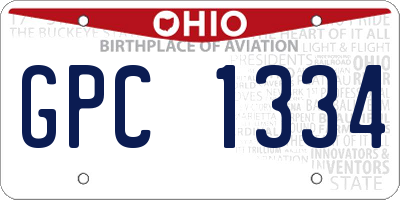 OH license plate GPC1334
