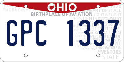 OH license plate GPC1337