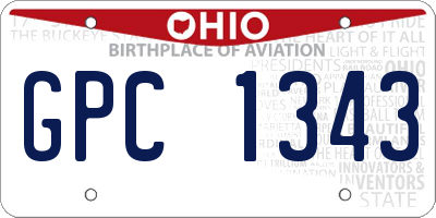OH license plate GPC1343