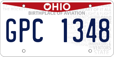 OH license plate GPC1348