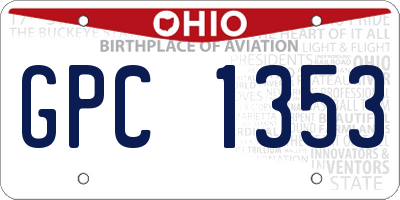 OH license plate GPC1353