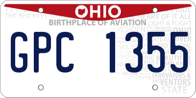 OH license plate GPC1355
