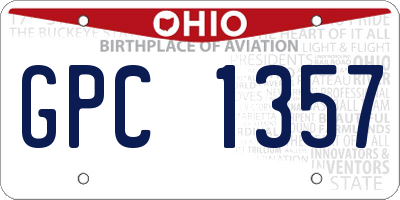 OH license plate GPC1357