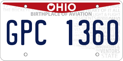 OH license plate GPC1360