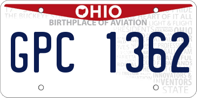 OH license plate GPC1362