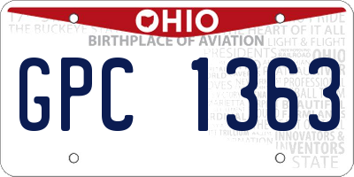 OH license plate GPC1363
