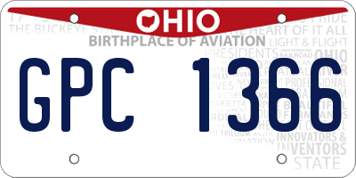 OH license plate GPC1366