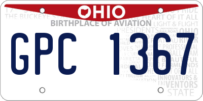 OH license plate GPC1367