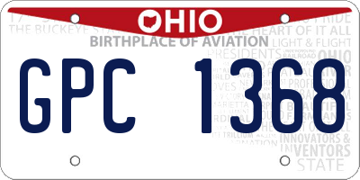 OH license plate GPC1368