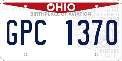 OH license plate GPC1370