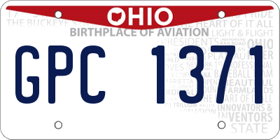 OH license plate GPC1371