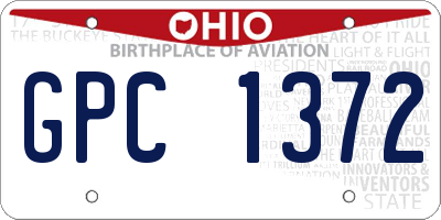 OH license plate GPC1372