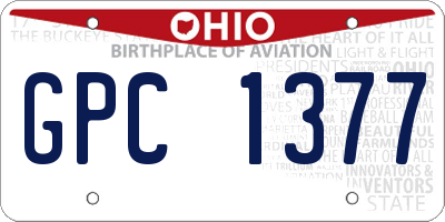 OH license plate GPC1377